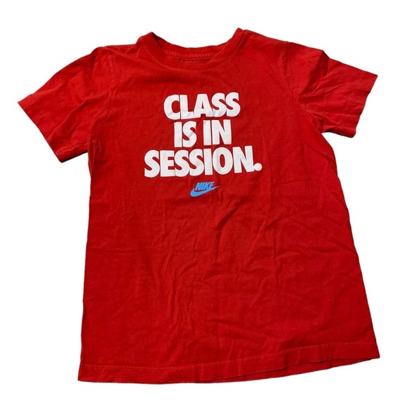 Nike | The Nike Tee ShirtBoys Size M Medium Red “Class is in Session” - Picture 6 of 6